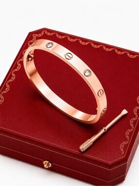 Rose Gold Plated Screwdriver Bangle Bracelet With Stones Love